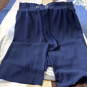 Navy blue wide leg dress pants